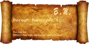Beregh Manszvét névjegykártya